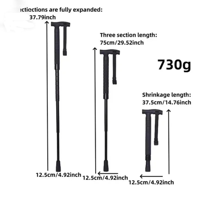 Telescopic Hiking and Trekking Pole with Self-Defense Baton