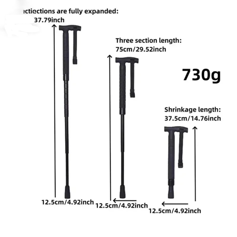 Telescopic Hiking and Trekking Pole with Self-Defense Baton
